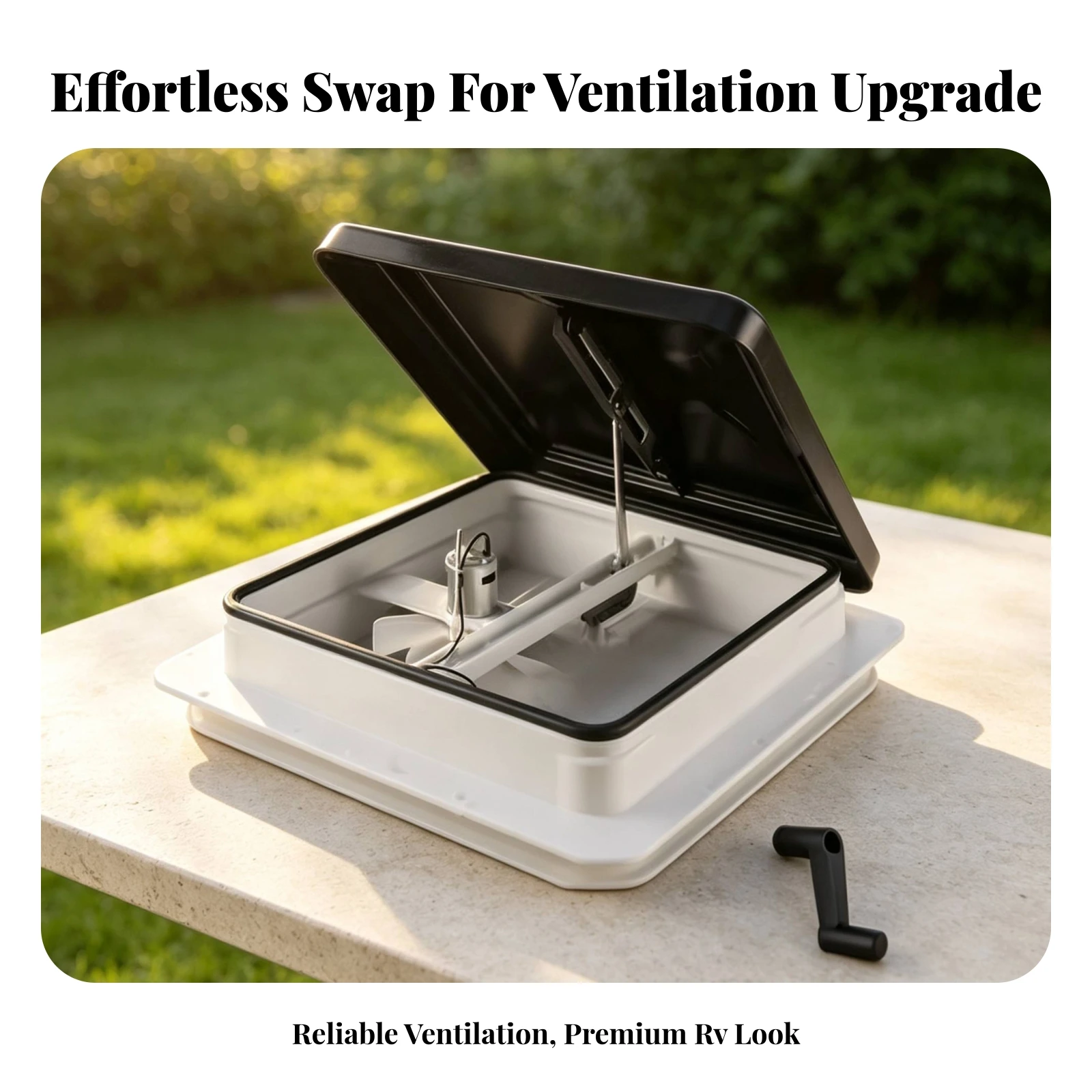 RV Roof Vent Fan Efficient RV Vent Fan Caravan Roof Ventilator Leak-Proof Weatherproof for Travel Trailer, Motorhome Bathroom view 5