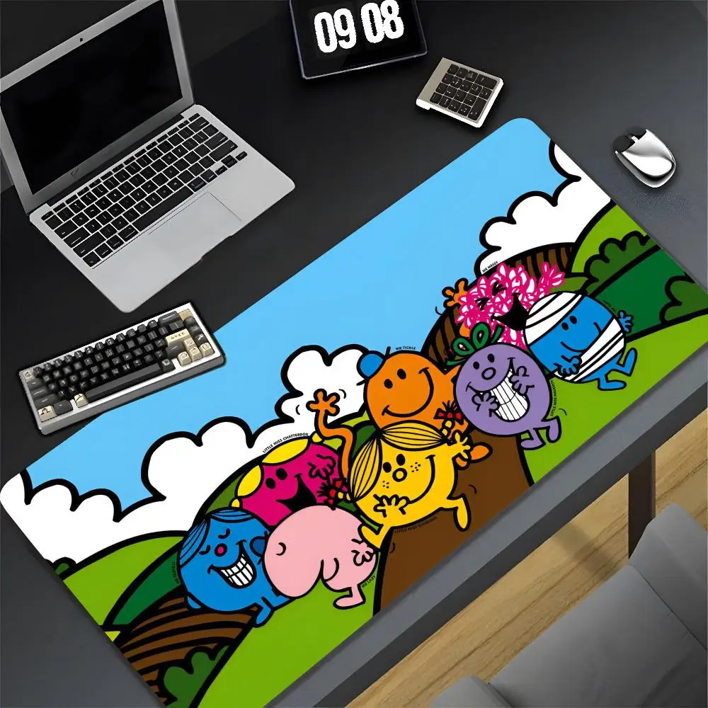 Mr Men L-little Miss Mouse Pad XXL Gamer Gaming PC Computer Otaku Locking Edge DIY Customized Photo Laptop Notebook Desk Mat