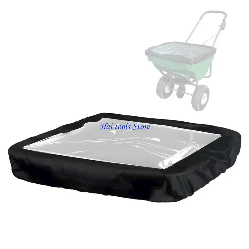 X37E Granule Broadcaster Bin Cover with Fabric Body and Clear PVC Viewing Window for Checking Contents During Yard and Garden
