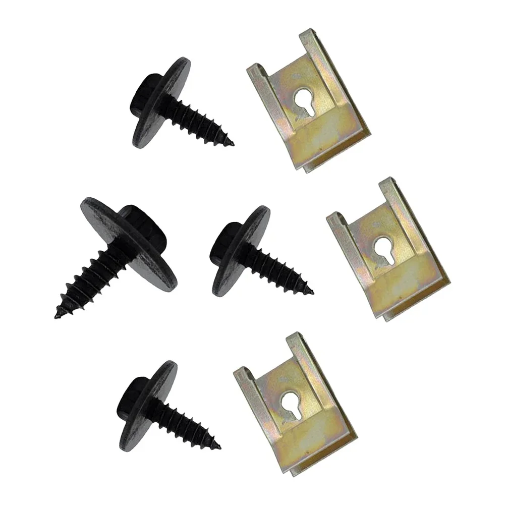 

20 Metal U-Type Clips 6mm With Screws For Automotive Car Door Panel And Interior Weatherstrip Fastening Applications