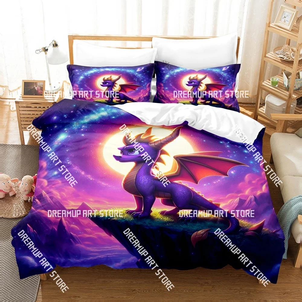 3D Printed Spyro Reignited Trilogy Game Bedding Set for Boys Girls Duvet Cover Twin Queen King Full Single Double Sizes