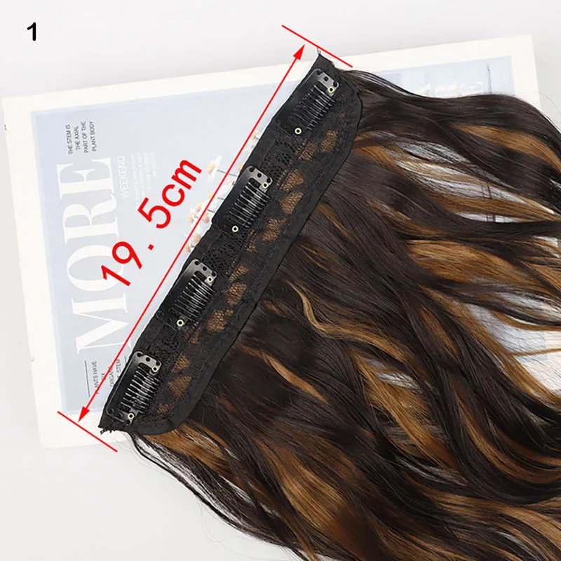 Zolin-extensiones de cabello sintético para mujer, postizo largo en capas, ondulado, marrón oscuro, Rubio, uso diario, 4 unidades por Set