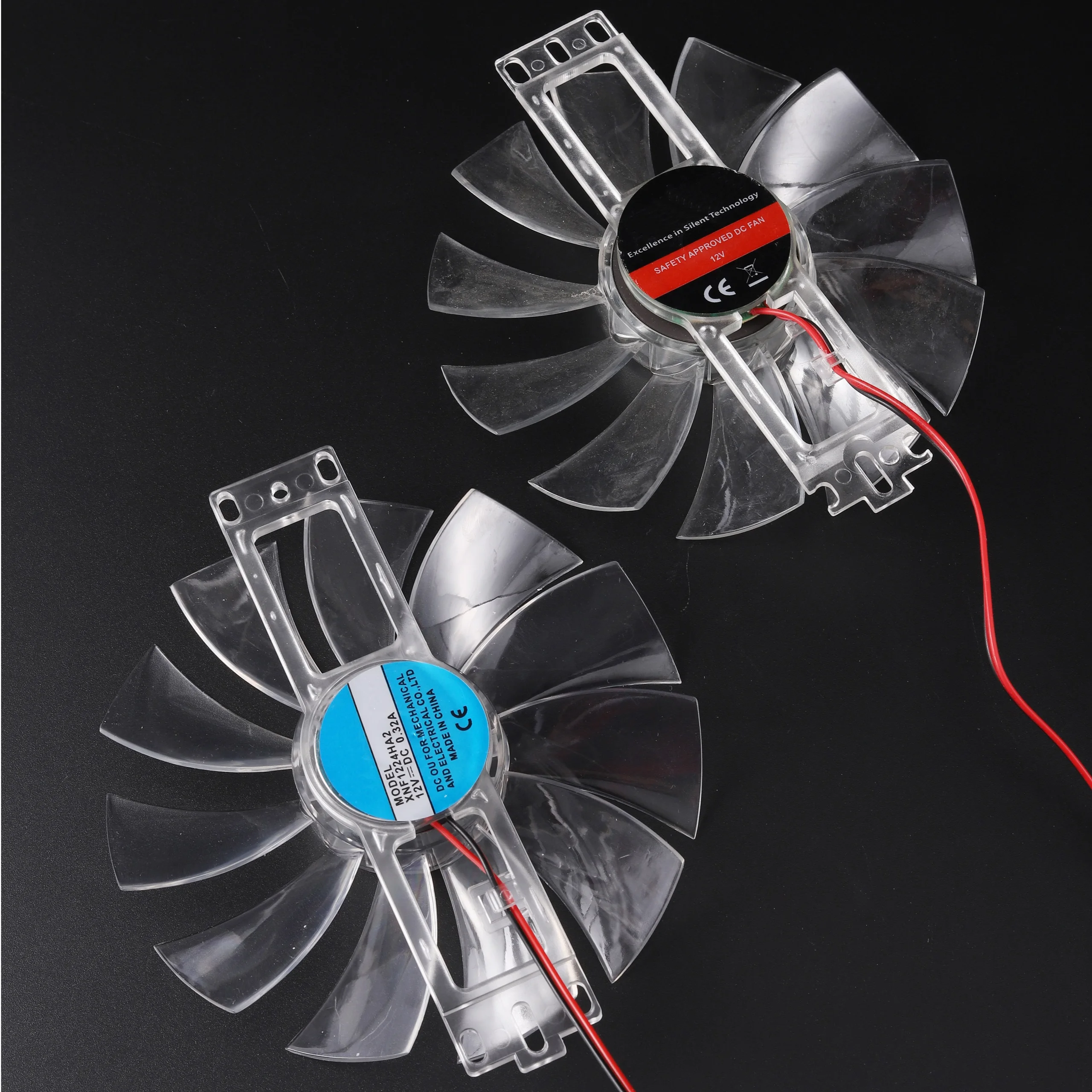 DC 12V 0.35A/0.32A Brushless Fan 11 Leaves Plastic Transparent Color Chicken Incubator Accessories Cooling Fan Plastic 1 Pc