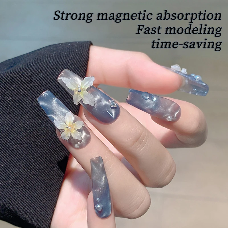 20Pcs/Set Round Magnet Beads Multi-function Nails Sparkling Flower Carving Cat Magnet For Gel Polish Disassemble Nail Art Tools