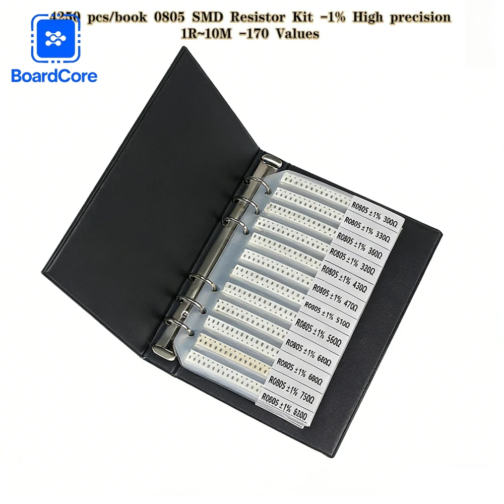 

4250PCS 0805 SMD Resistor Kit 1% High Precision 1Ω-10MΩ 170 Values Assorted Resistors for Electronics Repair & DIY Projects