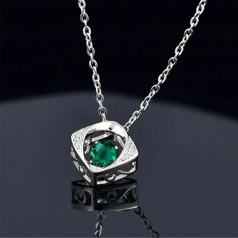 Smart Demon's Eye Necklace 18K Gold Inlaid with Colored Treasures Gem Cultivation Emerald PT950 Platinum Collarbone Chain