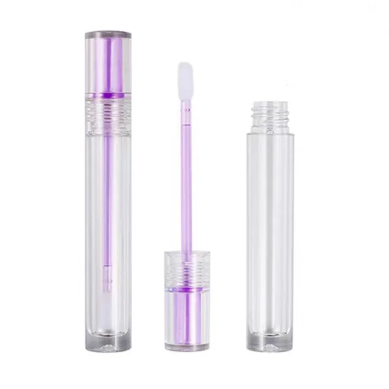 10/25/50pcs 4ml Empty Lip Gloss Tube Square Clear Balm Bottle Brush Mini Makeup Lipstick Refillable High-end Cosmetic Container