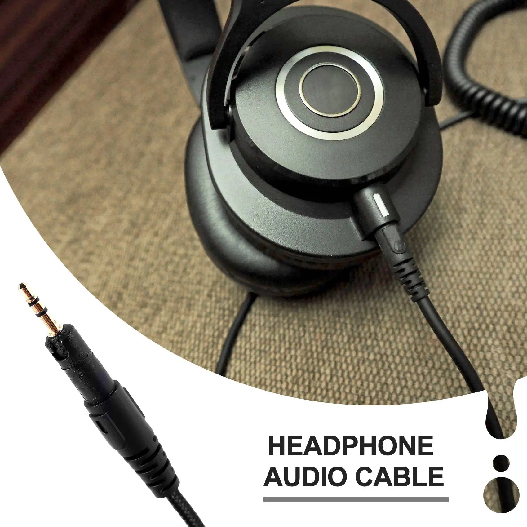 Replacement Audio Cable for -M50X M40X Headphones Fits Many Headphones