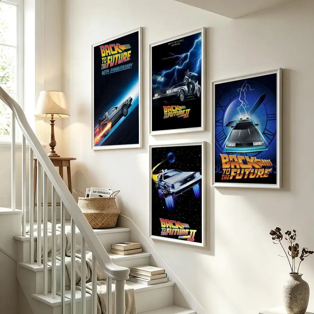 movie Back to the Future Poster Poster HD Waterproof Self-adhesive Art Print Wall Decor for Bedroom Living Room Gift