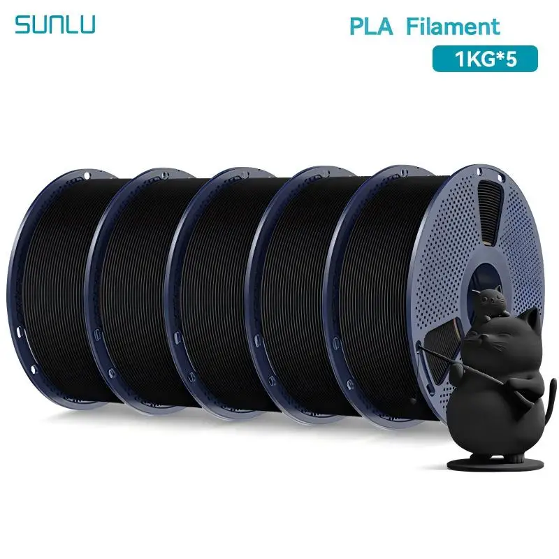 

SUNLU 5 кг PLA Нить для 3D-принтера 1,75 мм Нить для 3D-печати с аккуратной обмоткой подходит для большинства 3D-принтеров FDM, катушка 1 кг (2,2 фунта)
