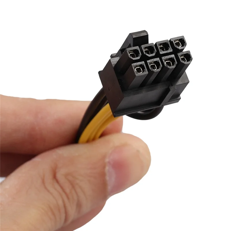 5X PCI-E PCI Express 6 broches femelle vers double 2 ports 8 broches (6 + 2 broches) adaptateur F/M mâle câble d'alimentation de carte vidéo GPU 18AWG 20Cm