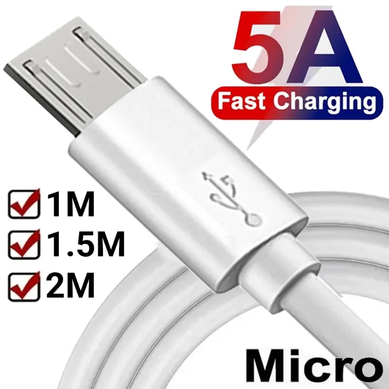 Micro USB Data Cables 5A Fast Charging Mobile Phone Wire Cord Universal Micro Data Line for Android Samsung Huawei Xiaomi
