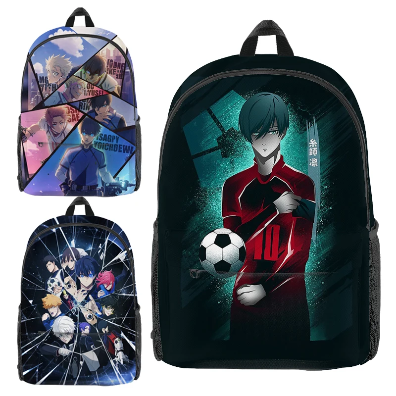 アニメブルーロックバックパック凪征士郎子供スクールバッグいさぎ与一子供オックスフォードデイパックティーン少年少女ショルダー通学