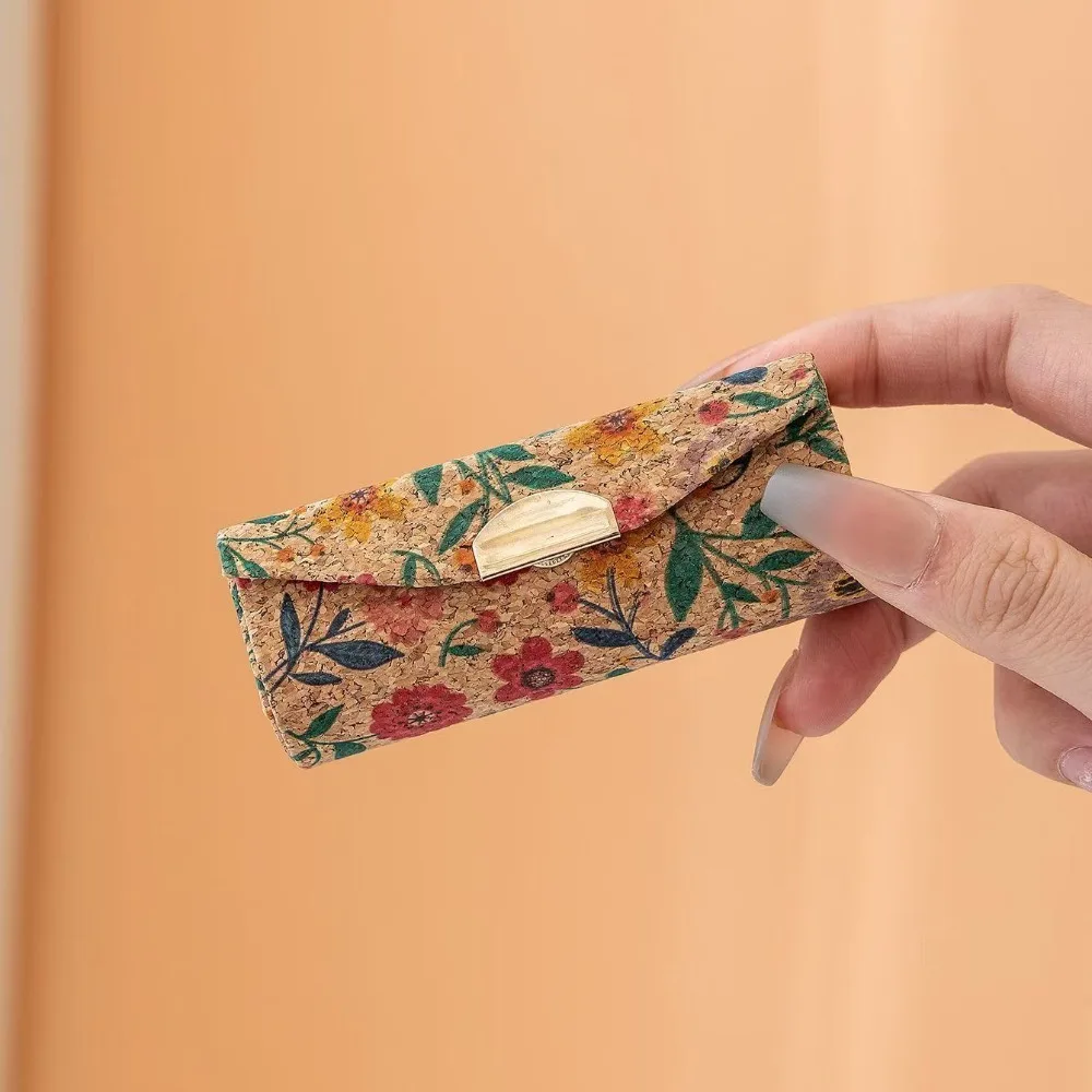 휴대용 거울 포함 립스틱 케이스 꽃무늬 중국 스타일 보석 케이스 미니 화장품 케이스