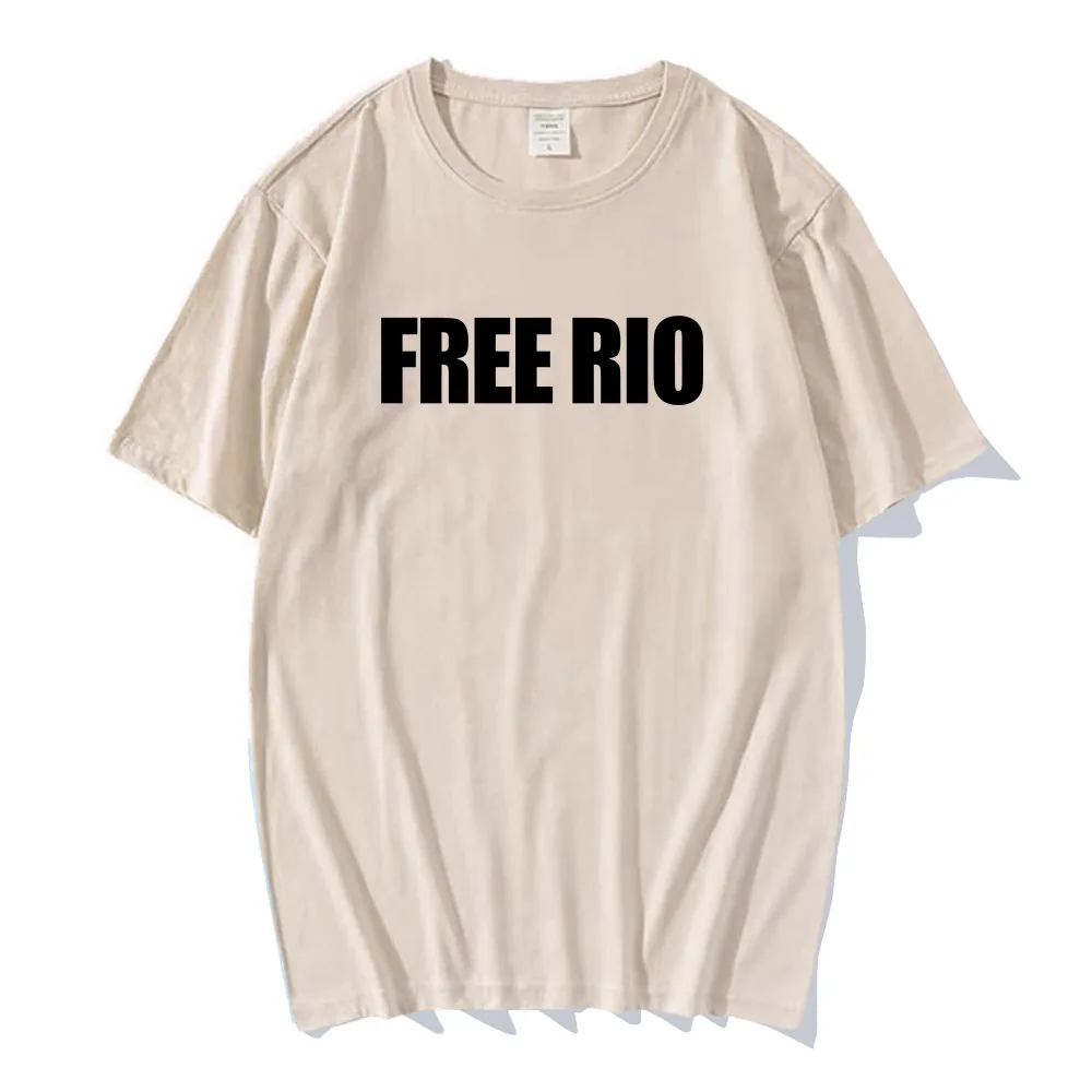 Rio Da Yung Og  FreeRIO Tshirts Short Sleeve Cotton Men/Women T-shirt Comfortable Casual Hip Hop Unisex Streetwear Tees Male Top