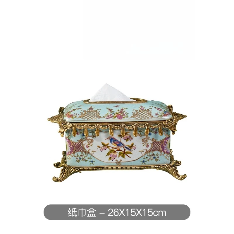 زخرفة مزهرية سيراميك ريترو، مجوهرات راقية، حرف يدوية منزلية كلاسيكية على الطراز الصيني، نحاس مع مزهرية من البورسلين