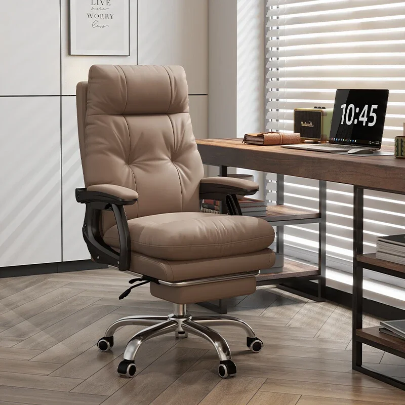 

Leisure Back Office Armchair, Home Comfortable Long-term Sitting Study Computer Chair, Light Luxury High-end Boss Chair