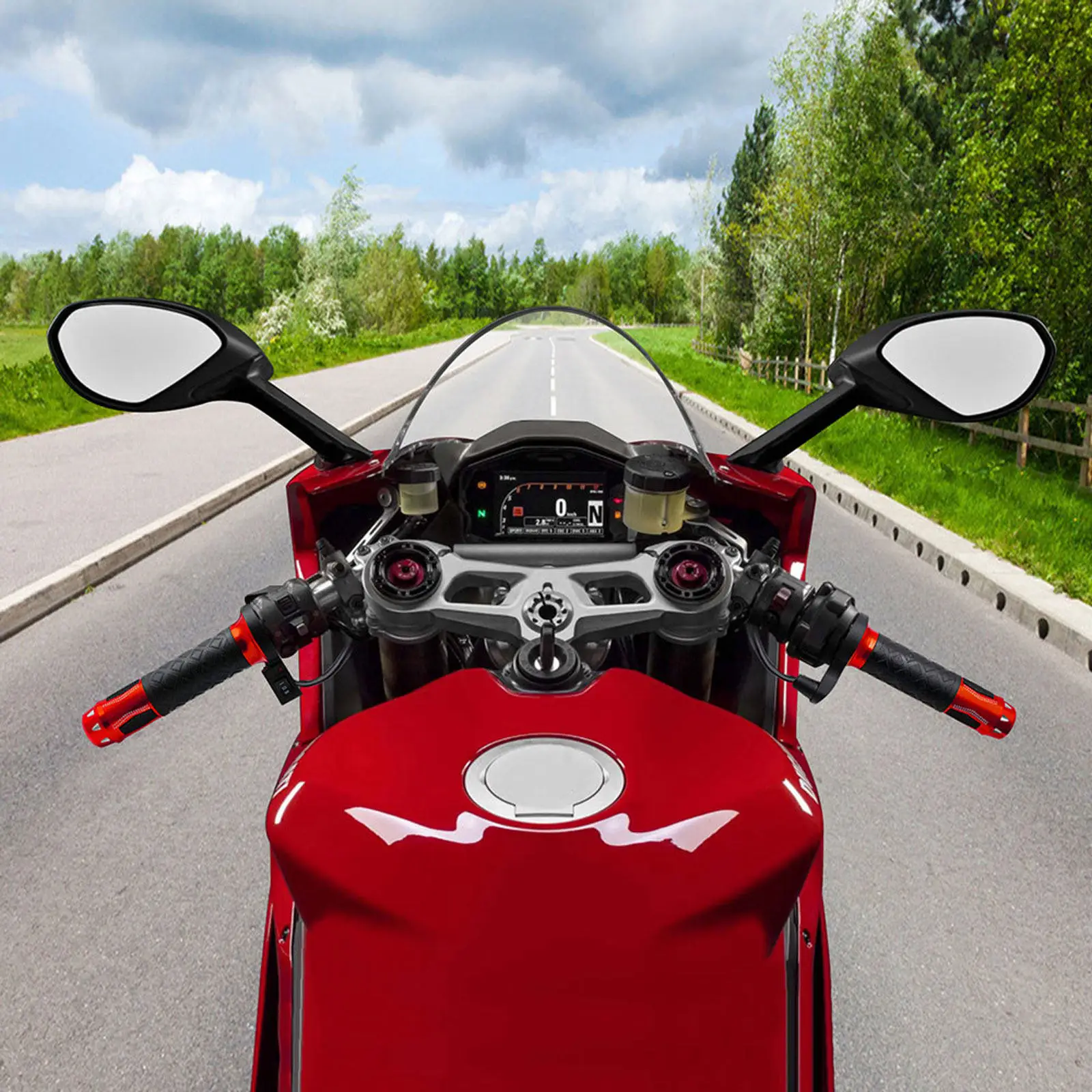 1Pair Motorcycle Electric Hot Heated Handlebar 12V Injection Molding Waterproof Dustproof Grip Winter Warmer Adjustable