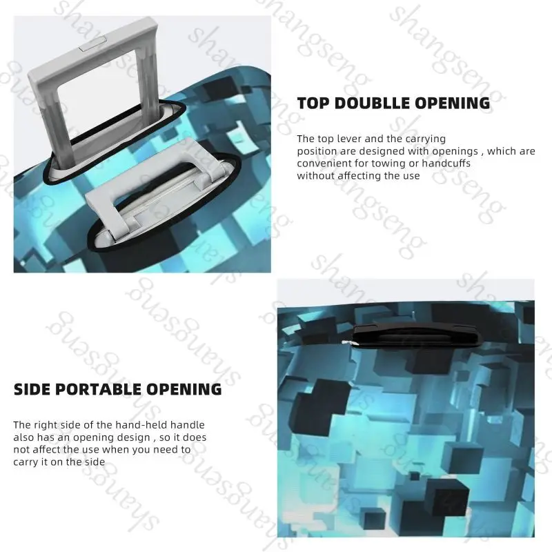 Colorful Cubes Travel suitcase protective case, suitcase cover, elastic protection, washable Luggage cover, 18-32 in