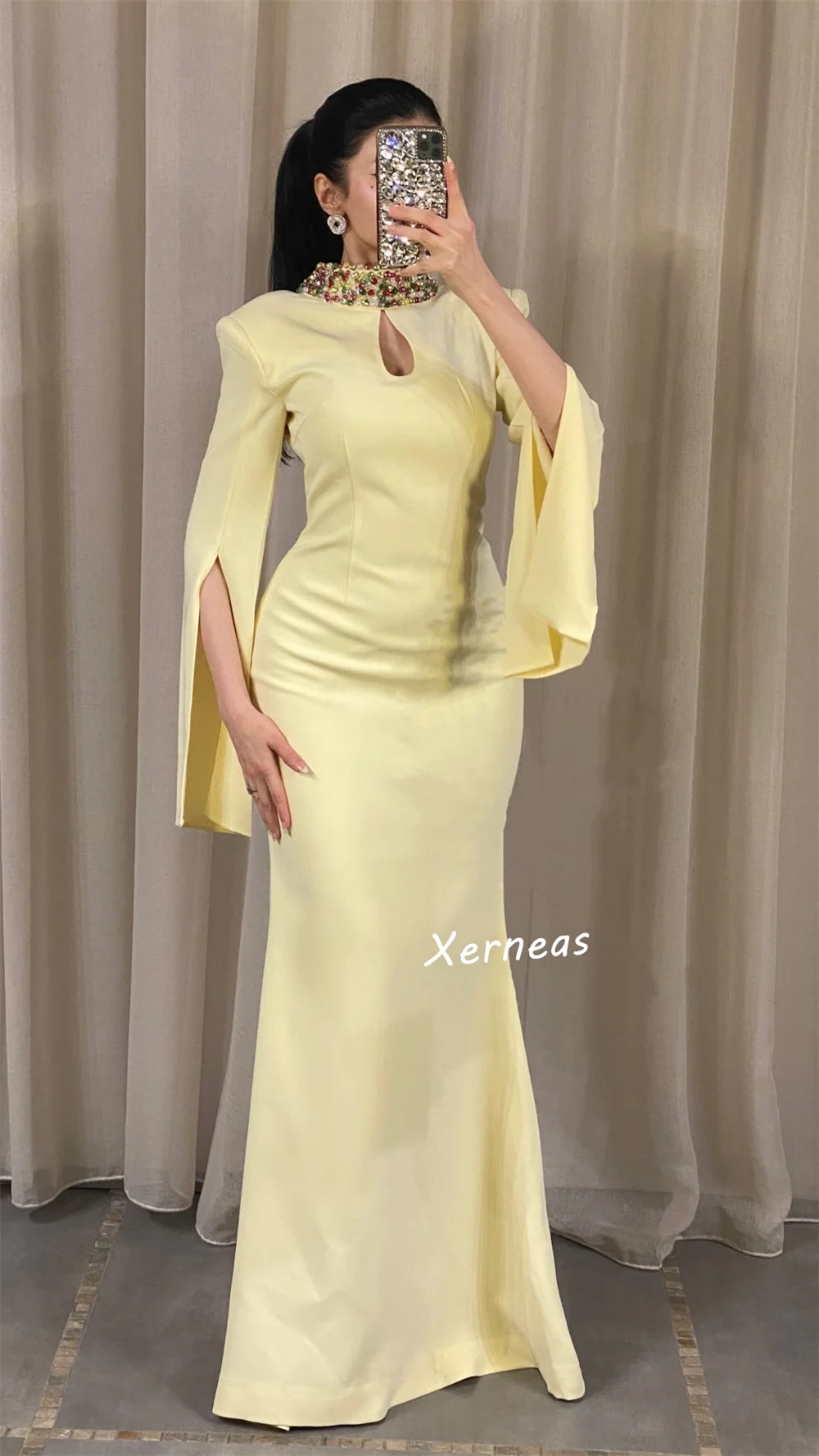 Abiti lunghi a sirena con colletto alto in jersey personalizzato Occasioni su misura Abito da sera elegante e semplice da donna di lusso formale
