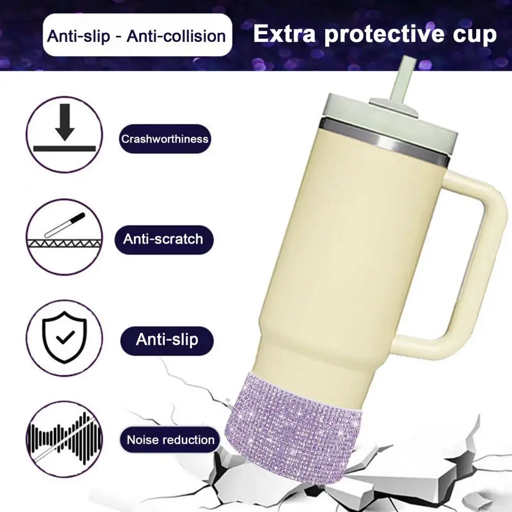 

Rhinestone Silicone Boot for 40oz Tumbler Glitter Cup Cover Water Bottles Bottom Sleeve Anti-Slip Sparkling Cup Accessories