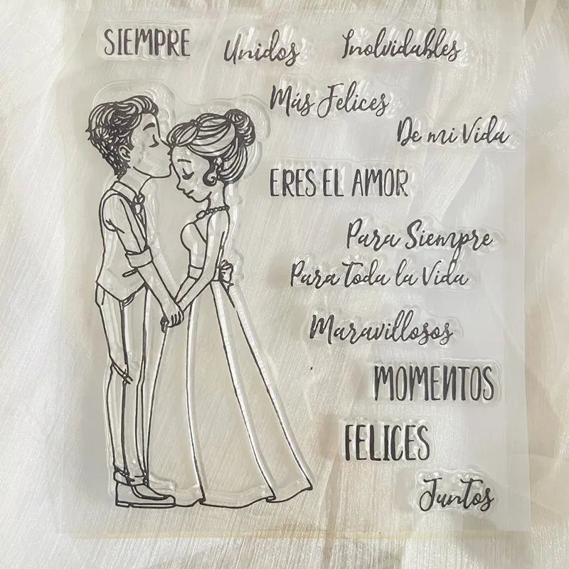 spanish word lover  bride  groom  Clear Stamp Transparent Silicone Stamp Seal Sheet For Scrapbooking Photo Album Decoration