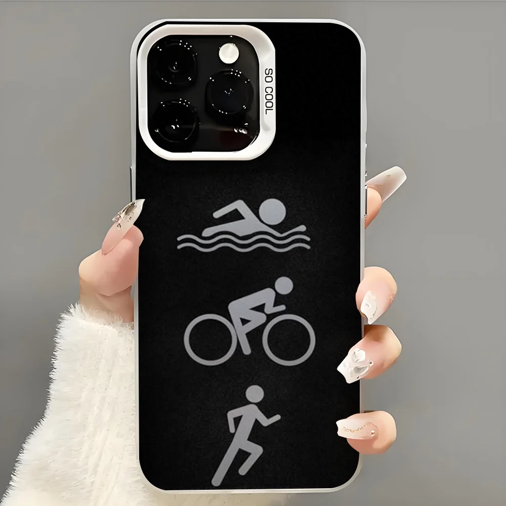 Triathlon Swim Bike Run Tri Life Phone Case Phone Case For iPhone 14 16 15 11 12 13 Pro Max Mini Plus Shockproof Cover - Image 3