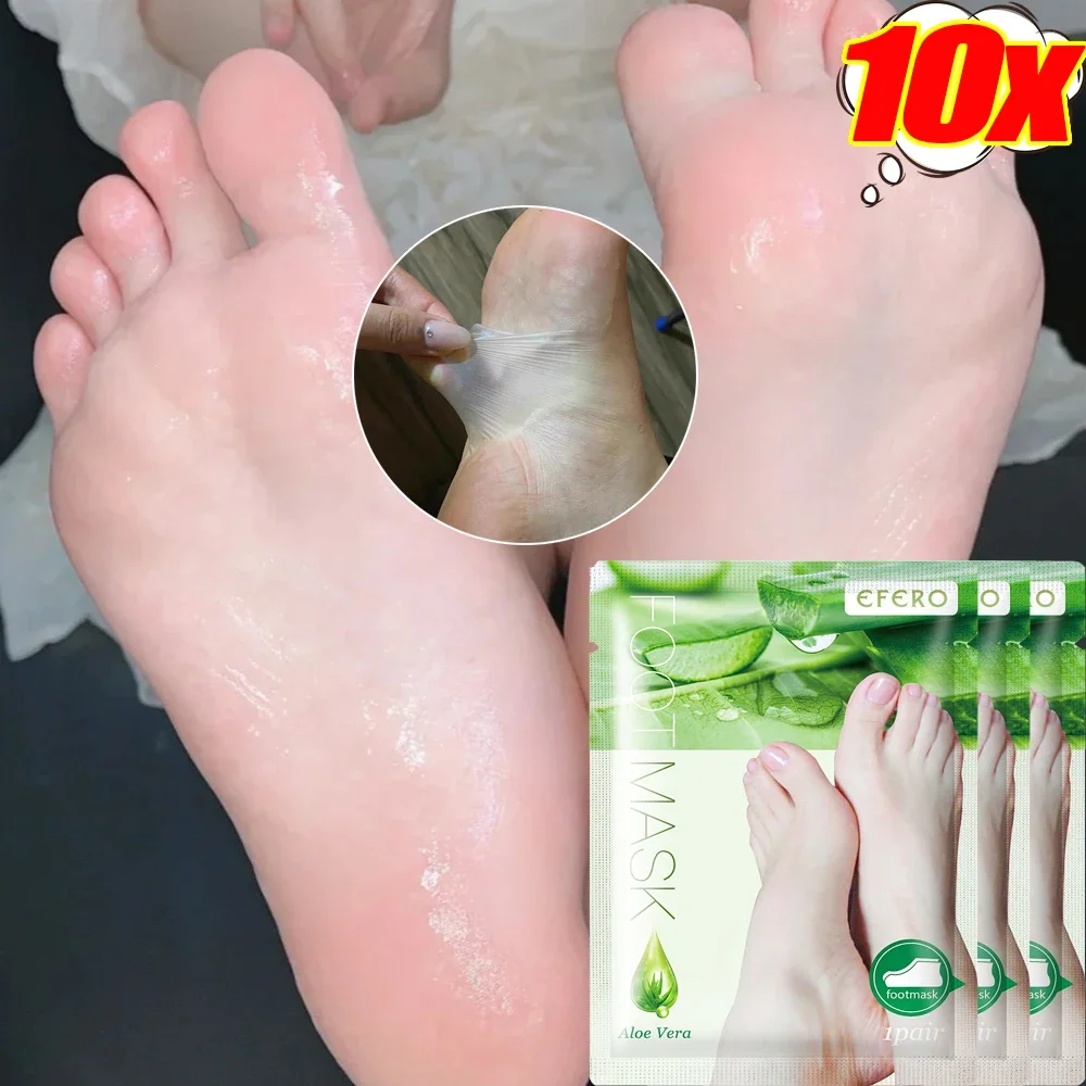 

10pack Exfoliating Foot Mask Foot SPA Pedicure Socks Removing Dead Skin Whitening Heels Feet Peeling Anti Cracked Foot Skin Care