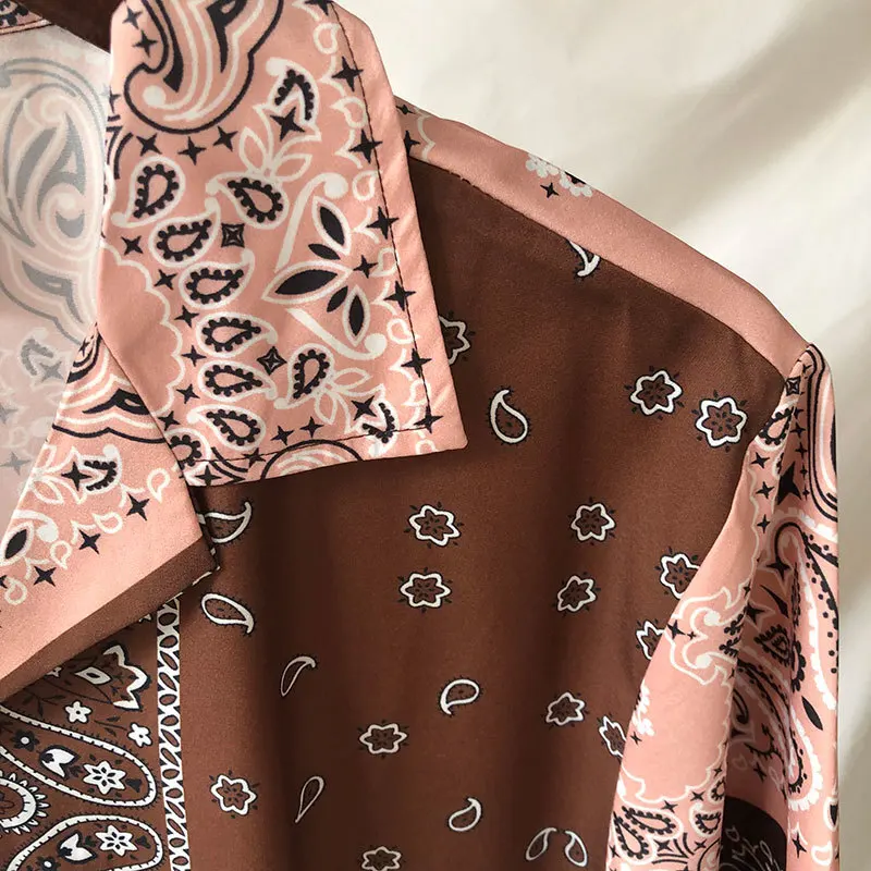 Hip Hop Casual Beach Holiday Top Hawaiian Shirt Streetwear Ethnic Cashew Flower Print Print Shirt Streetwear Camisas De Hombre