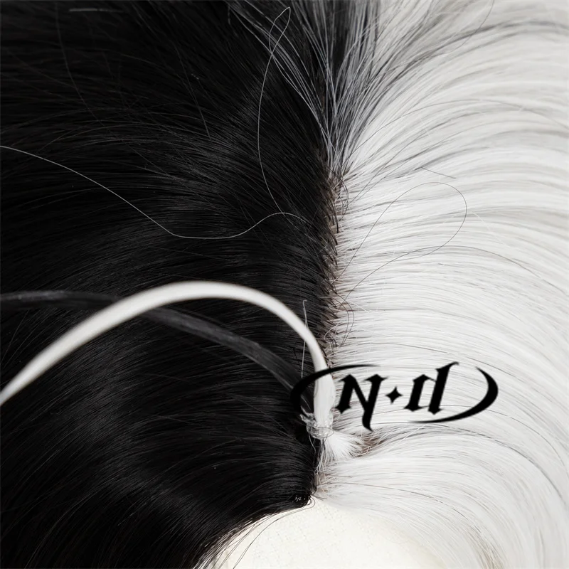 ND 사쿠라 하루카 코스프레 가발, 애니메이션 윈드 브레이커, 블랙 화이트 헤어, 할로윈 히트 테마 파티, 내성 합성