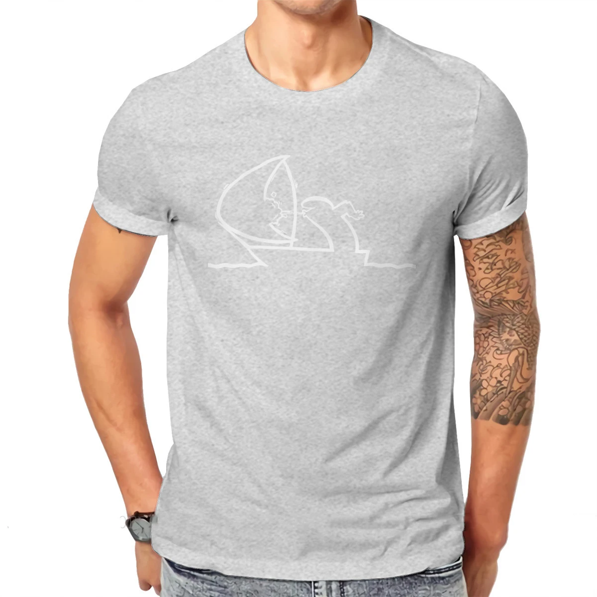 2026New Sailboat La Linea T-shirt Summer Cotton O-neck Men's Tops Casual T Shirt Hip Hop Tees Harajuku Streetwear Y2K