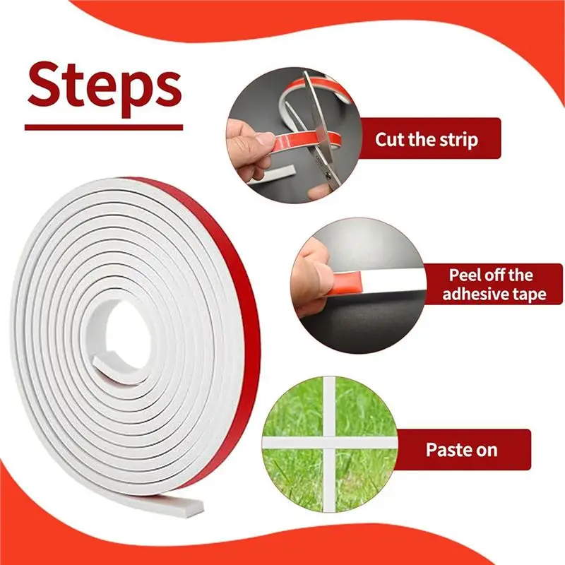 AB13-10 Rolls Total Window Grille Inserts Grid Kit Self Adhesive Peel And Stick Trim Simulated DIY Window Decorative White