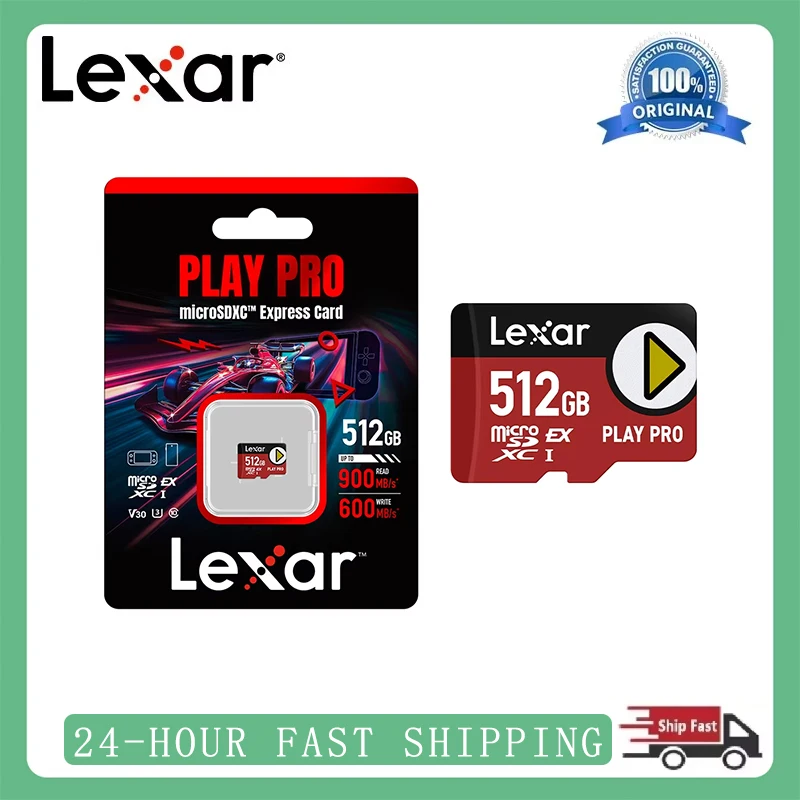 

Lexar PLAY PRO microSDXC Express Card 256 ГБ 512 ГБ 1 ТБ Макс. 900 Мбит/с V30 Карта Micro SD U3 C10 Карта памяти для Switch Tablet TF Card