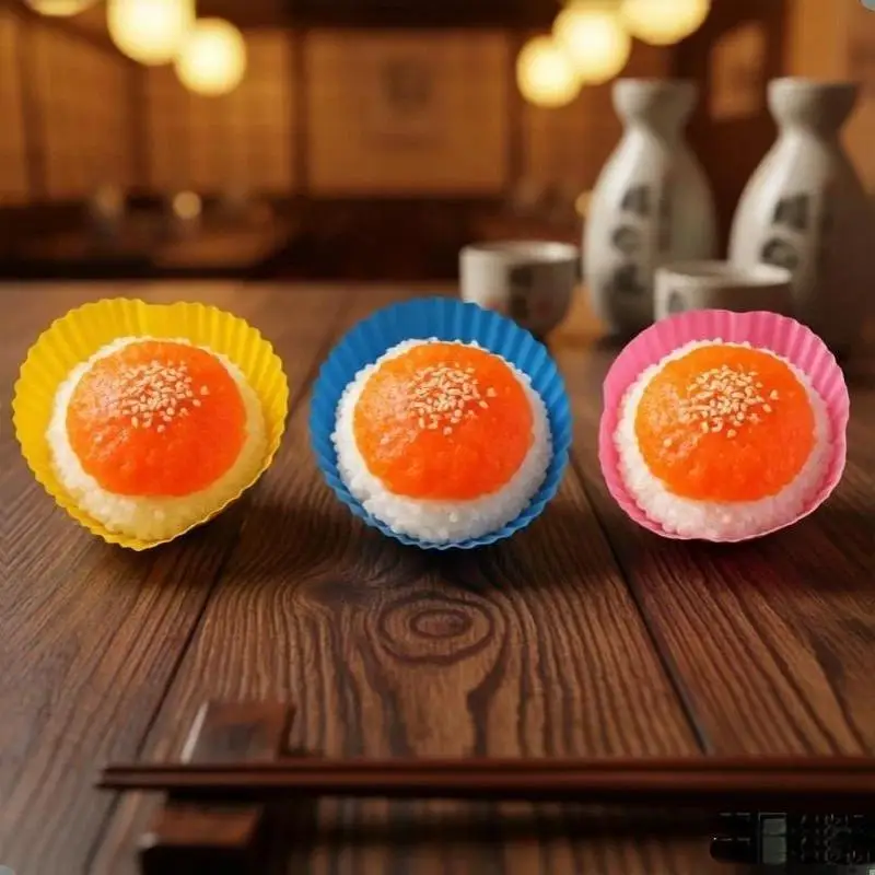 3Pcs Reusable Silicone Baking Cups Non-Stick Heat Resistant for Parent-Child Home Baking Activity DIY Desserts