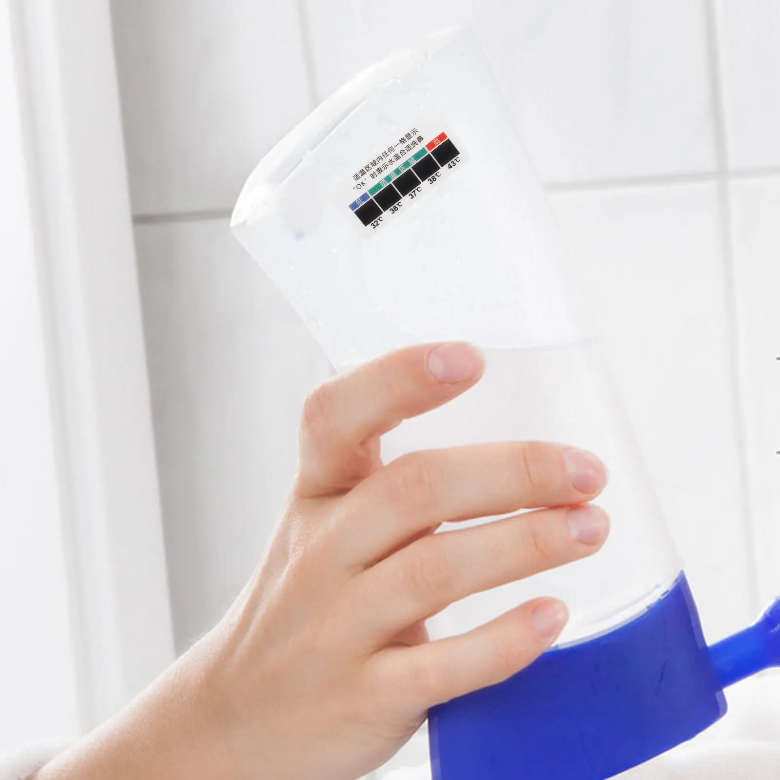 10Pcs Saline Solution Temperature Strips Liquid Crystal Temperature Sticker Adhesive for Nasal Rinse Bottle Use