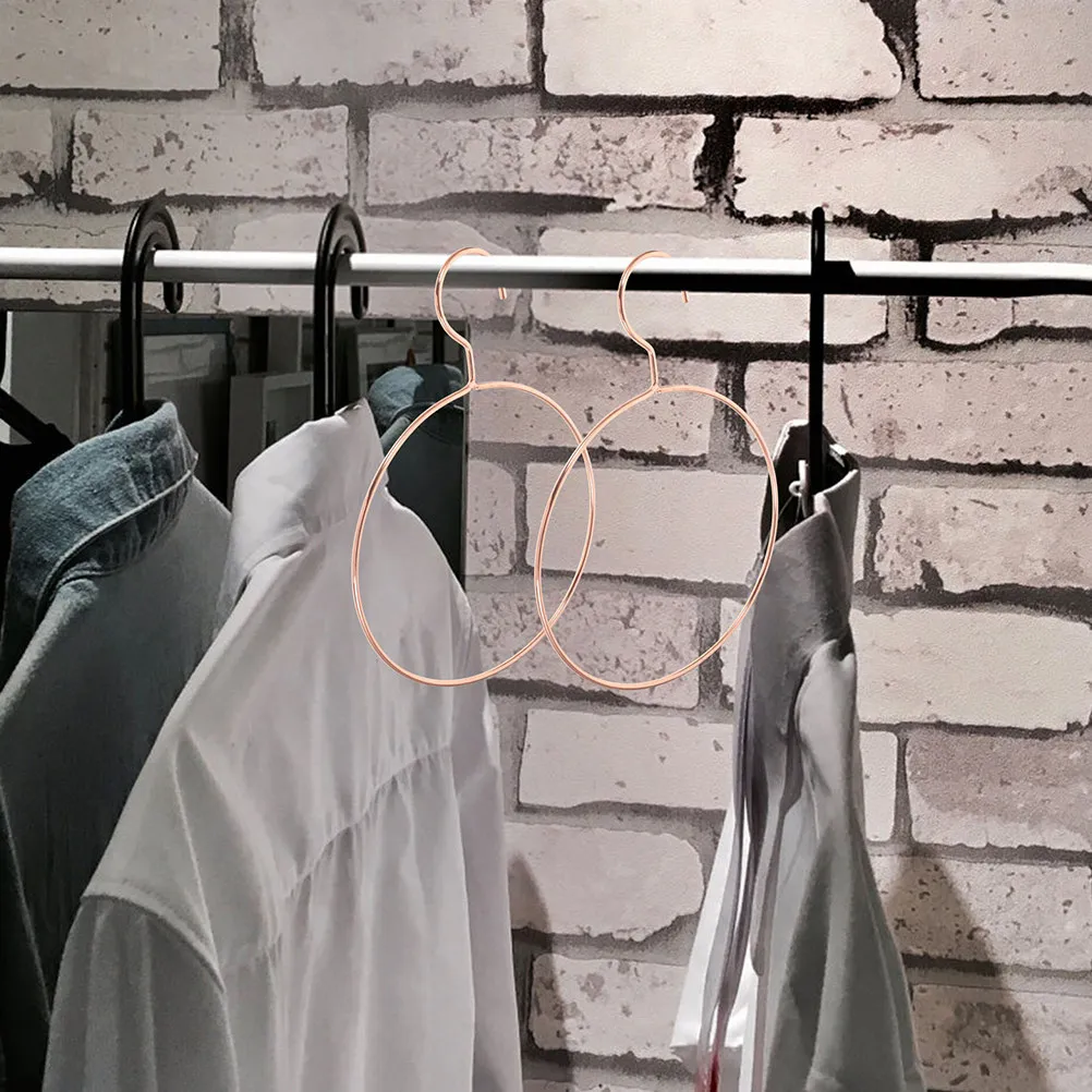 6Pcs Metal Loop Scarf Hangers Round Iron Craft Belt Tie Holder Space Saving Closet Organizer Rack for Scarves Belts Ties view 5