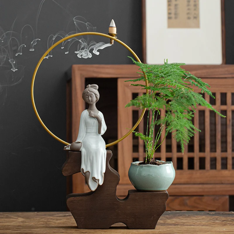 

Back Flow Indoor Luxury Zen Incense Burner Concise Incense Stand Retro Props Living Room Creative Porta Inciensos Home Decor