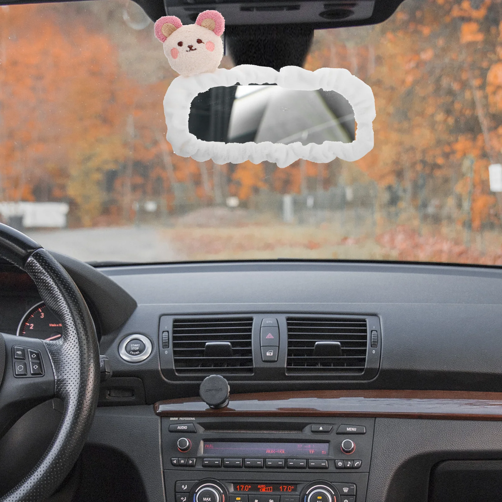 

Rabbit Rear View Mirror Cover Soft Stuffed Animal Sleeve Cute Car Interior Decor Protector Rearview Mirror Accessory