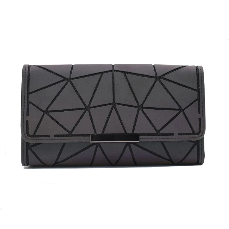 Dompet Panjang Wanita Geometris Bercahaya 2026, Dompet Wanita, Clutch, Tas Uang, Tempat Kartu Kredit Wanita, Dompet Koin