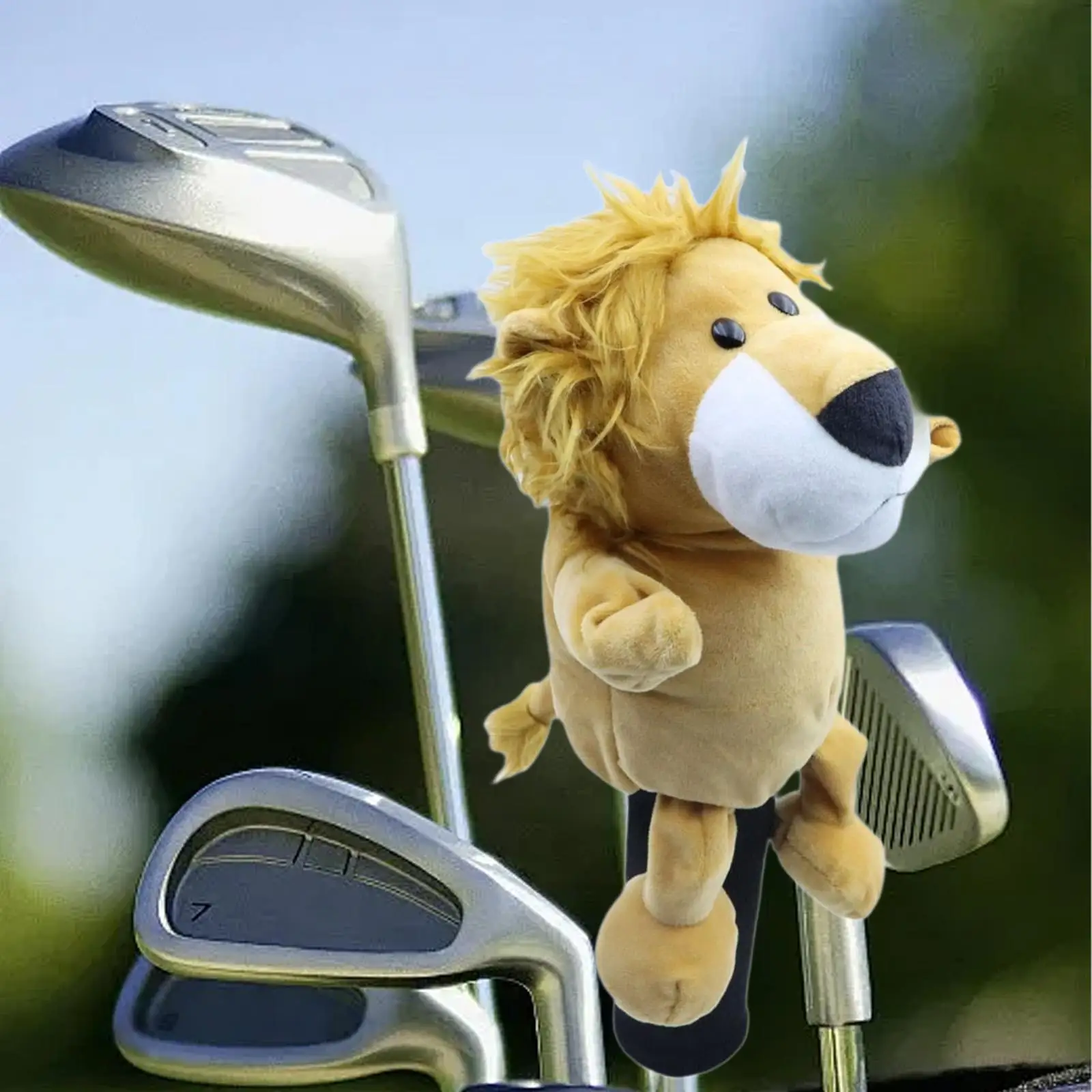 

Soft Plush Driver Headcover Lion Golf Club Protection Hybrid Golf Headcover for Golfing Gear