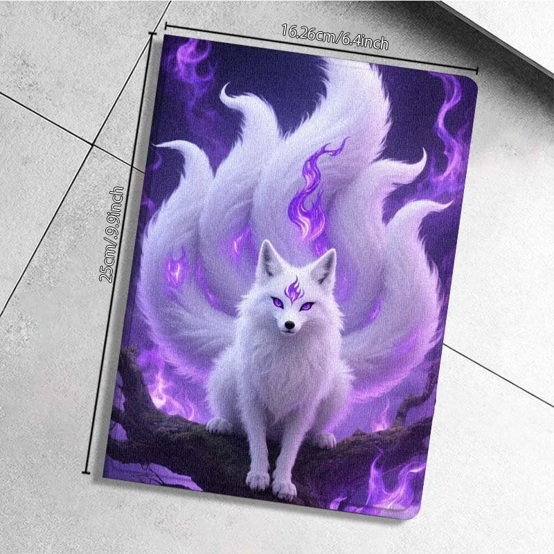 حافظة كمبيوتر لوحي بنمط عالم الثعلب ذو تسعة ذيل لهاتف Honor Tab Pad 6 7 8 9 X8 V7 V8 X9 13 X8a X9a Pro 10 Magic GT2 10.1 13.3 بوصة #4
