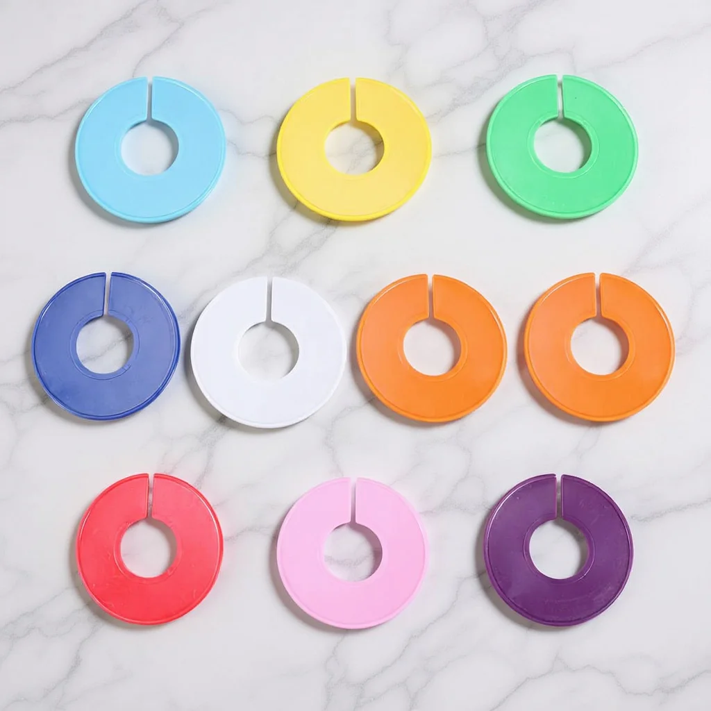 

10pcs Size Markers Round Clothing Dividers For Shirts Jackets Pants Thick Plastic Display Rack Clothes Sorting Clips Store