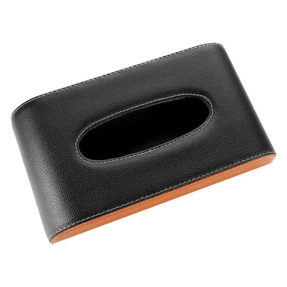 

Universal Car Sun Visor Tissue Box Seat Type Hanging Armrest Box Tissue Box PU Leather Convenient Napkin Holder Automobile