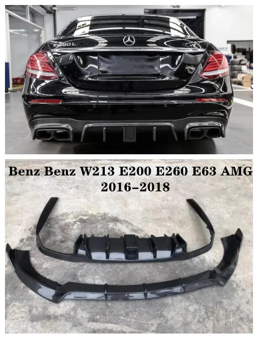 

For Benz W213 E200 E260 E63 AMG 2016-2018 Carbon Fiber Car Bumper Front Lip Splitters Rear Diffuser Spoiler Protector Cover