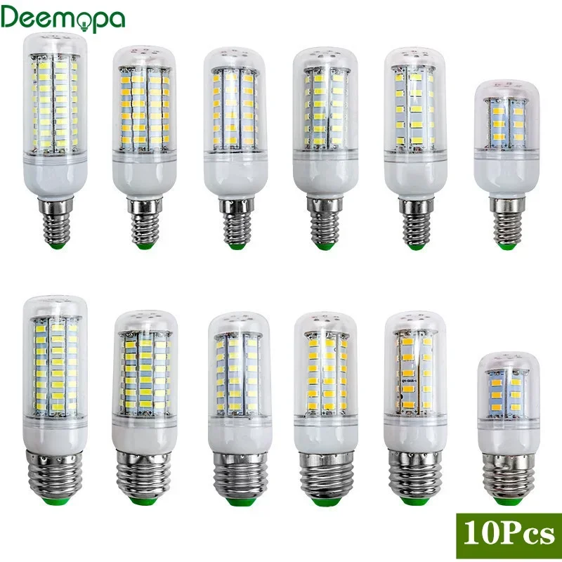 10pcs/lot Bright AC 220V E27 LED Lamp E14 Led Lights Corn Bulb 24 36 48 56 69 72LEDs Chandelier Candle Lighting Home Decoration