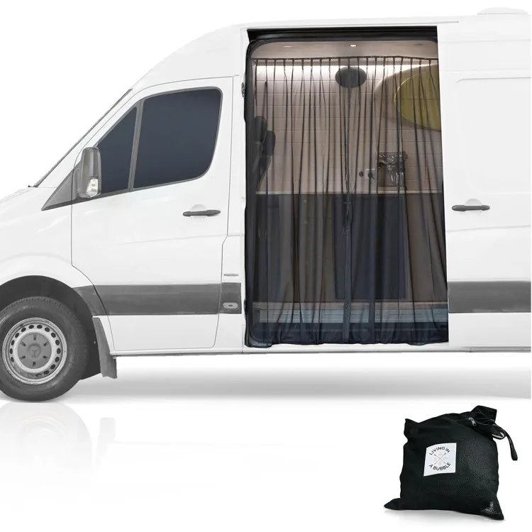 Van Bug Screen for Mercedes-Benz Sprinter Mid/High Roof and Other Campervans, Universal Size Sliding Door Flyscreen Mosquito Net