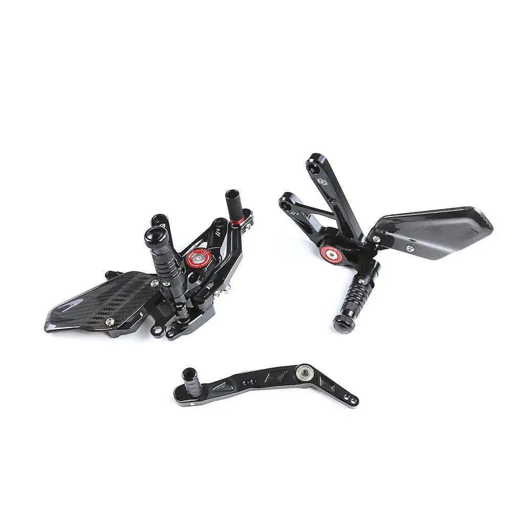 . Piezas para Yamaha R1, conjunto de Pedal elevado de fibra de carbono modificado, pedales ajustables para motocicleta YAMAHA R1M