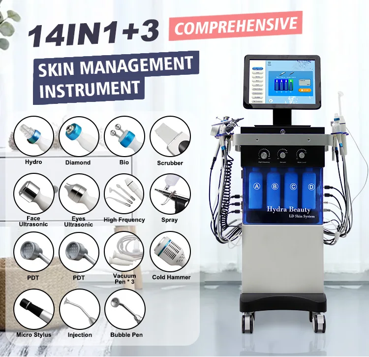 

New 14 IN 1 Hydra Diamond Peeling Hydro Skin Care Machine Facial Clean Skin Rejuvenation Hydra Dermabrasion Remove Blackhead