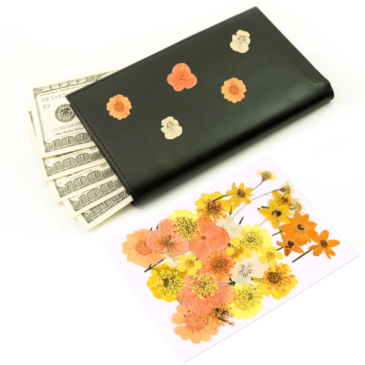 Pacote de material de flores prensadas, 40 peças, flores secas naturais diy para decoração de capa de telefone, flores reais sem desbotamento, suprimentos de artesanato