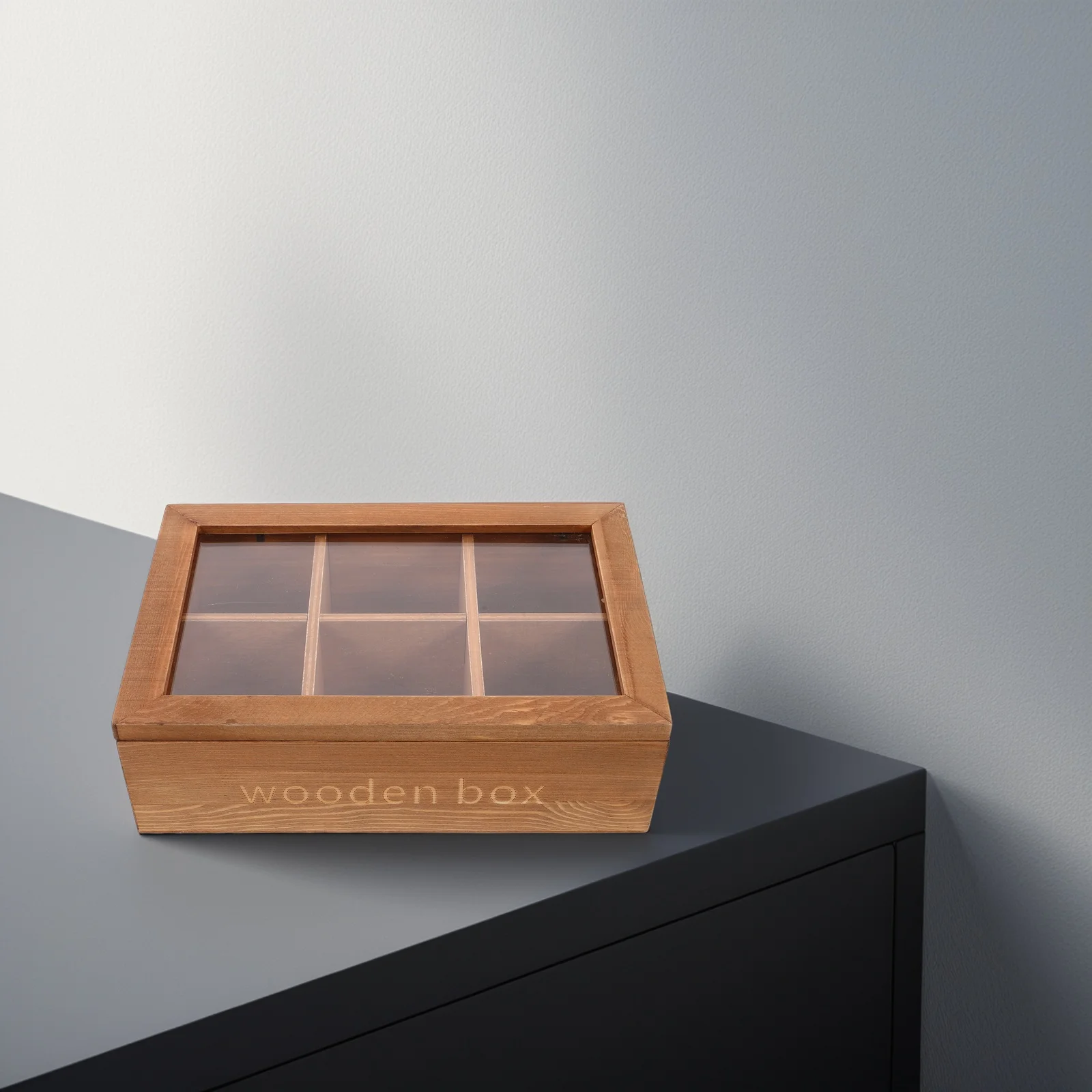 

Jewelry Storage Box Wooden Organizer Vintage Tea Chest Case Bag Holder Containers Square Dust Protection Compartmentalized